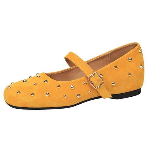 Gicoiz Keilabsatz Mary Jane Damen Square Toe Lovely Pumps Schnalle Knöchelriemchen Studded Sommer Komfort Damen Schuluniform Schuhe Moccasin Gelb Gr 40 EU-41Cn Gicoiz Keilabsatz Mary Jane Damen Square Toe Lovely Pumps Schnalle Knöchelriemchen Studded Sommer Komfort Damen Schuluniform Schuhe Moccasin Gelb Gr 40 EU-41Cn von Gicoiz