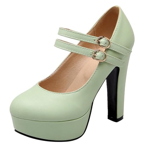Gicoiz Knöchelriemchen Höhe Ferse Damen Runde Zehen Schuhe Wildleder Plateau Mary Jane Bride Elegant Glitzer Geschlossen Pumps Bogen Grün Gr 39 EU-40Cn Gicoiz Knöchelriemchen Höhe Ferse Damen Runde Zehen Schuhe Wildleder Plateau Mary Jane Bride Elegant Glitzer Geschlossen Pumps Bogen Grün Gr 39 EU-40Cn von Gicoiz