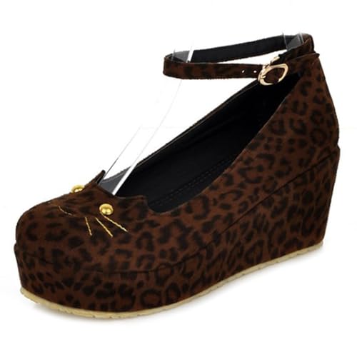 Gicoiz Knöchelriemchen Keilabsatz Damen Runde Zehen Plateau Pumps Wildleder Höhe Ferse Abend Party Komfort Brautschuhe Damen Schuluniform Leopard Gr 40.5 EU-42Cn Gicoiz Knöchelriemchen Keilabsatz Damen Runde Zehen Plateau Pumps Wildleder Höhe Ferse Abend Party Komfort Brautschuhe Damen Schuluniform Leopard Gr 40.5 EU-42Cn von Gicoiz