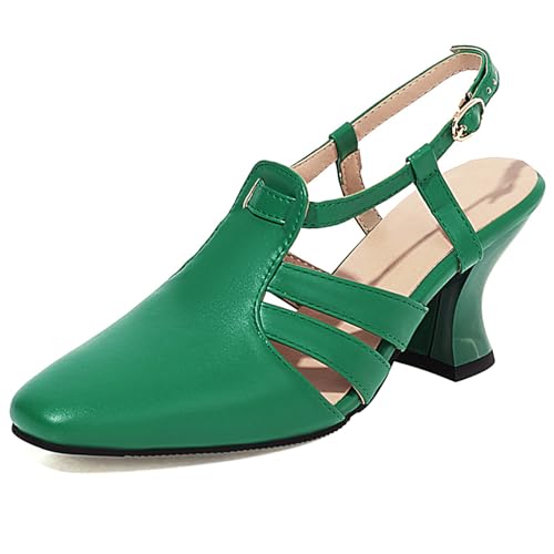 Gicoiz Louis- XV Absatz Gladiator Damen Slingback-Sandales Pointed Toe Sommer Klassische Hohen Blockabsatz Romisch Knöchelriemchen Sandalen Grün Gr 40.5 EU-42Cn Gicoiz Louis- XV Absatz Gladiator Damen Slingback-Sandales Pointed Toe Sommer Klassische Hohen Blockabsatz Romisch Knöchelriemchen Sandalen Grün Gr 40.5 EU-42Cn von Gicoiz