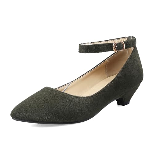 Gicoiz Low Kitten Schuhe Damen Pointed Toe Wildleder Pumps Ohne Verschluss Buro Arbeit Knöchelriemchen Formal Schuhe Bogen Grün Gr 41 EU-43Cn Gicoiz Low Kitten Schuhe Damen Pointed Toe Wildleder Pumps Ohne Verschluss Buro Arbeit Knöchelriemchen Formal Schuhe Bogen Grün Gr 41 EU-43Cn von Gicoiz