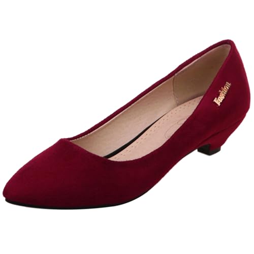 Gicoiz Low Kitten Schuhe Damen Pointed Toe Wildleder Pumps Ohne Verschluss Buro Arbeit Knöchelriemchen Formal Schuhe Bogen Rotwein Gr 36.5 EU-37Cn Gicoiz Low Kitten Schuhe Damen Pointed Toe Wildleder Pumps Ohne Verschluss Buro Arbeit Knöchelriemchen Formal Schuhe Bogen Rotwein Gr 36.5 EU-37Cn von Gicoiz