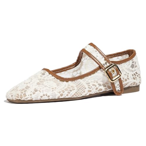 Gicoiz Mary Jane Flach Schuhe Damen Square Toe Dolly Schuhe Weit Fit Hochzeit Bride Knöchelriemchen Buro Arbeit Mokassins Komfort Weiß Gr 36.5 EU-37Cn Gicoiz Mary Jane Flach Schuhe Damen Square Toe Dolly Schuhe Weit Fit Hochzeit Bride Knöchelriemchen Buro Arbeit Mokassins Komfort Weiß Gr 36.5 EU-37Cn von Gicoiz