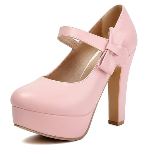 Gicoiz Mode High Schuhe Lady Runde Zehen Brautschuhe Sommer Elegant Plateau Blockabsatz Geschlossen Bogen Pumps Glitzer Pink Gr 36.5 EU-37Cn Gicoiz Mode High Schuhe Lady Runde Zehen Brautschuhe Sommer Elegant Plateau Blockabsatz Geschlossen Bogen Pumps Glitzer Pink Gr 36.5 EU-37Cn von Gicoiz