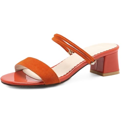 Gicoiz Offene Zeh Hausschuhe Pantoffeln Sandals Damen Blockabsatz Wildleder Pantoffeln Sommer Hochzeit Mules Party Comfy Knöchelriemchen Bride Schuhe Orange Gr 44 EU-46Cn Gicoiz Offene Zeh Hausschuhe Pantoffeln Sandals Damen Blockabsatz Wildleder Pantoffeln Sommer Hochzeit Mules Party Comfy Knöchelriemchen Bride Schuhe Orange Gr 44 EU-46Cn von Gicoiz