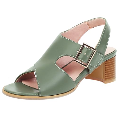 Gicoiz Peep Toe Block Sandalen Damen Leisure Römersandalens Simple Knöchelriemchen Sommer Gladiator Klassische Chunky Sandalen Strand Grün Gr 40.5 EU-42Cn Gicoiz Peep Toe Block Sandalen Damen Leisure Römersandalens Simple Knöchelriemchen Sommer Gladiator Klassische Chunky Sandalen Strand Grün Gr 40.5 EU-42Cn von Gicoiz