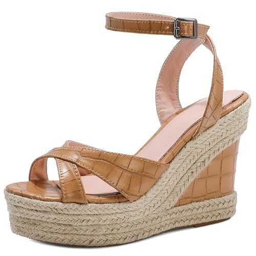 Gicoiz Plateau Espadrille Keilabsatz Damen Peep Toe Sandalen Snakeskin Sommer Mode Strappy T Bar Gladiator Schuhe Komfort Aprikose Gr 38 EU-39Cn Gicoiz Plateau Espadrille Keilabsatz Damen Peep Toe Sandalen Snakeskin Sommer Mode Strappy T Bar Gladiator Schuhe Komfort Aprikose Gr 38 EU-39Cn von Gicoiz
