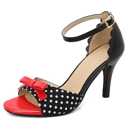 Gicoiz Polka Dot Sandalen Damen Peep Toe Stiletto High Sandalen Lovely Knöchelriemchen Sommer Party Bogen Sandals Dancing Bridal Schwarz Gr 36.5 EU-37Cn Gicoiz Polka Dot Sandalen Damen Peep Toe Stiletto High Sandalen Lovely Knöchelriemchen Sommer Party Bogen Sandals Dancing Bridal Schwarz Gr 36.5 EU-37Cn von Gicoiz