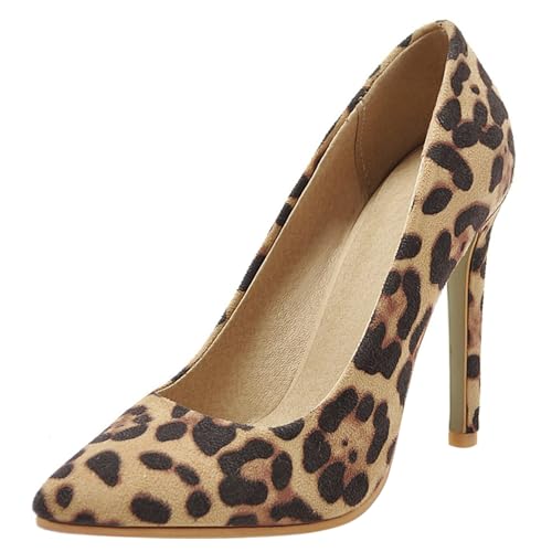 Gicoiz Stilettos Pointed Toe Damen Formal Pumps Party Höhe Ferse Ohne Verschluss Sommer Lack Hochzeit Schuhe Wildleder Beige-Leopard Gr 39 EU-40Cn Gicoiz Stilettos Pointed Toe Damen Formal Pumps Party Höhe Ferse Ohne Verschluss Sommer Lack Hochzeit Schuhe Wildleder Beige-Leopard Gr 39 EU-40Cn von Gicoiz