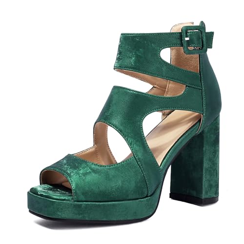 Gicoiz Strappy Gladiator Damen Peep Toe Chunky Heel Sandals Sommer Mode Hohen Blockabsatz Plateau Römersandalen Strand Grün Gr 40 EU-41Cn Gicoiz Strappy Gladiator Damen Peep Toe Chunky Heel Sandals Sommer Mode Hohen Blockabsatz Plateau Römersandalen Strand Grün Gr 40 EU-41Cn von Gicoiz