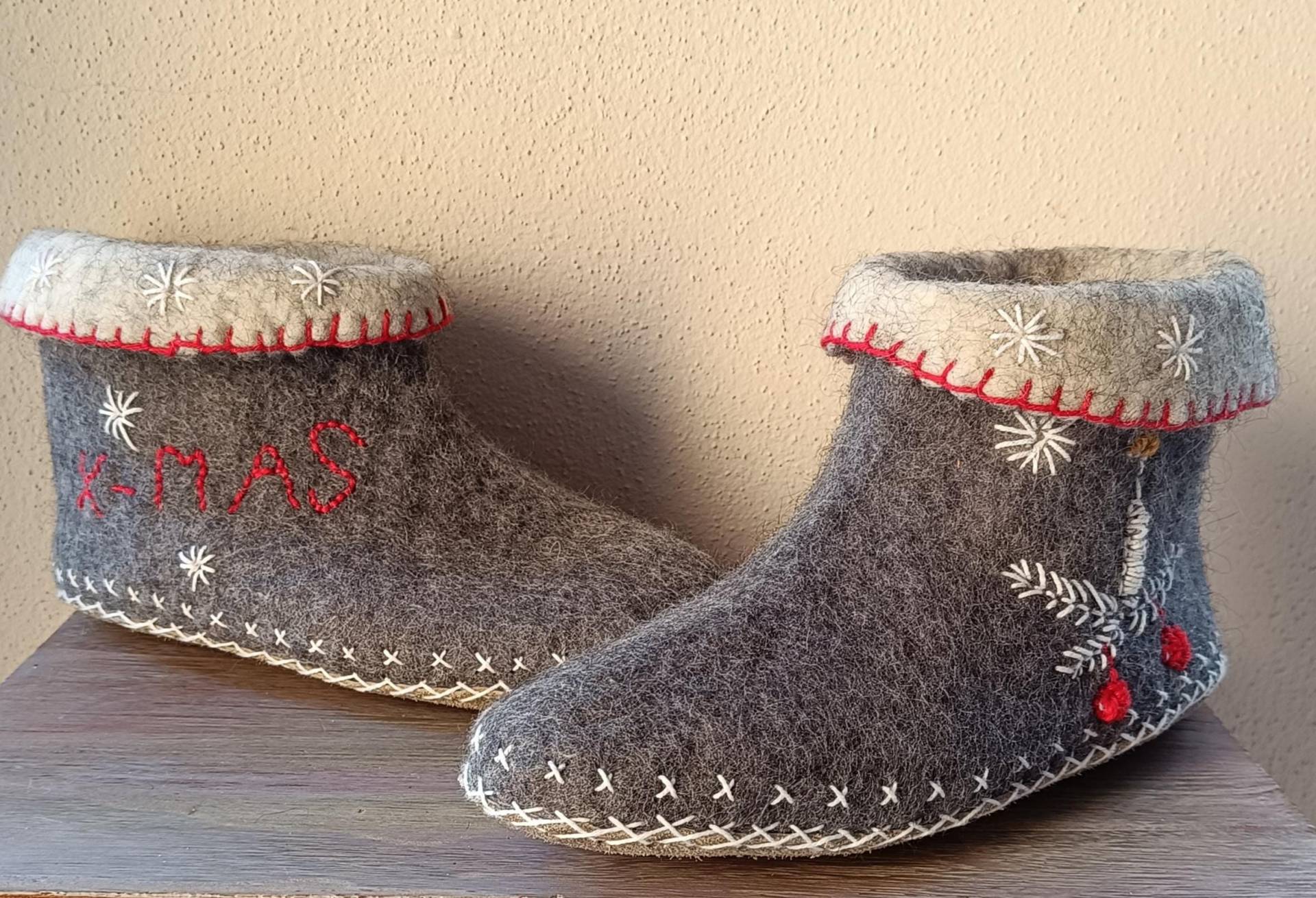 Filzschuhe, Handgefilzte Hausschuhe, Filzhausschuhe Mit Ledersohle, Filzstiefel Filzschuhe, Handgefilzte Hausschuhe, Filzhausschuhe Mit Ledersohle, Filzstiefel von GiddisKunst