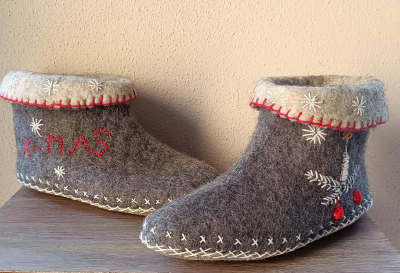 Filzschuhe, Handgefilzte Hausschuhe, Filzhausschuhe Mit Ledersohle, Filzstiefel Filzschuhe, Handgefilzte Hausschuhe, Filzhausschuhe Mit Ledersohle, Filzstiefel von GiddisKunst