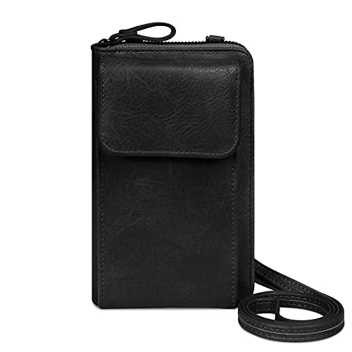 Giecy Handytasche zum Umhängen Damen,handy umhangetasche damen klein Multifunktionale handytasche mit geldbörse zum umhängen(Schwarz) von Giecy