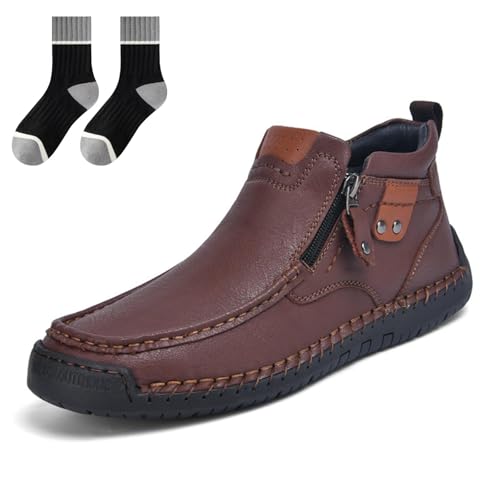 Fußwohl Orthopädische Premium-Stiefel, Casual Leather Slip Walking Boots für Wandern Camping, Seitlichem Reißverschluss und handgenähtem Design (B, Erwachsene, 48, Numerisch, EU Schuhgrößensystem, M) Fußwohl Orthopädische Premium-Stiefel, Casual Leather Slip Walking Boots für Wandern Camping, Seitlichem Reißverschluss und handgenähtem Design (B, Erwachsene, 48, Numerisch, EU Schuhgrößensystem, M) von Gienslru