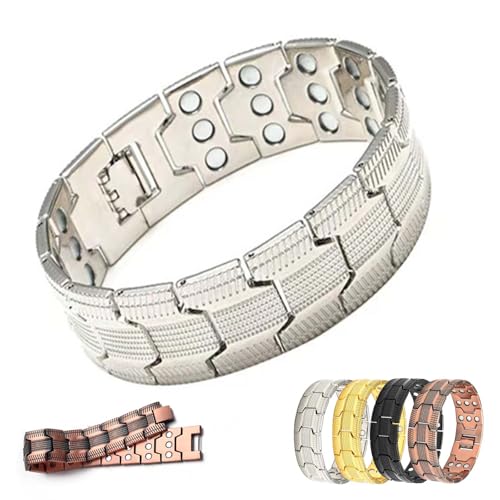 Gienslru Kupferarmband mit Magneten Herren, Kupferarmband Herren mit 3500 Gauss Ultra-Stärke-Magneten, verstellbare Armbandlänge mit mitgeliefertem Größenwerkzeug (C) von Gienslru