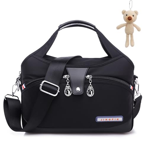 Gienslru Modische, diebstahlsichere Handtasche, Emrefashion-Taschen, diebstahlsichere Handtasche, großes Fassungsvermögen, wasserdicht, faltbar (Black) von Gienslru