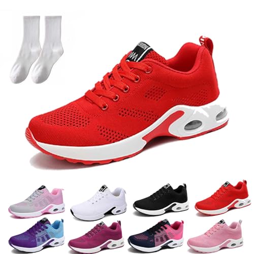 Gienslru OrthopäDische Schuhe Damen, Orthoback Schuhe Damen, Orthoshoes Cloudwalk Pro - Ergonomischer Schmerzlinderungs-Schuh (Rot, 36 EU) von Gienslru