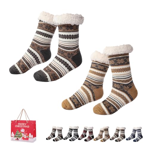 Gienslru Snowflake Ultra-Thick Slipper Home Socks, Snowflake Ultra-Thick Cashmere Slipper Home Socks (A*2, Erwachsene, Damen, Einheitsgröße, Alphanumerisch, EU Schuhgrößensystem, M) von Gienslru