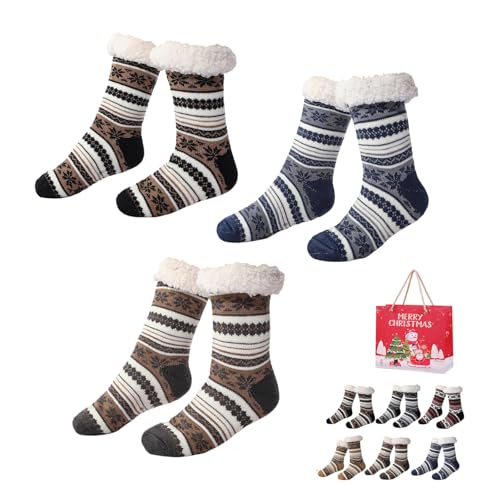 Gienslru Snowflake Ultra-Thick Slipper Home Socks, Snowflake Ultra-Thick Cashmere Slipper Home Socks (E*3, Erwachsene, Damen, Einheitsgröße, Alphanumerisch, EU Schuhgrößensystem, M) von Gienslru