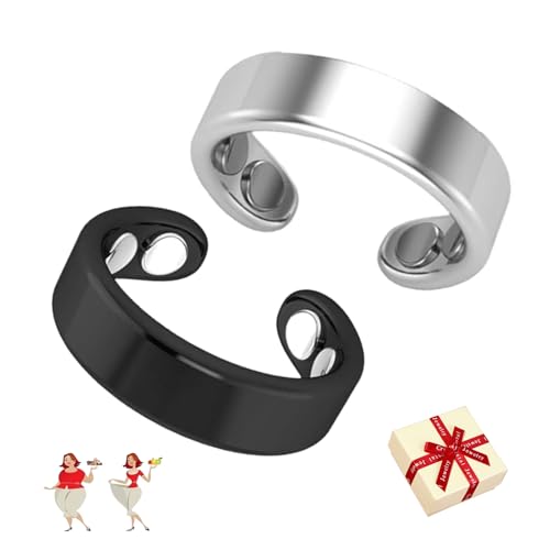 Gienslru Sömni Ring Damen Wechseljahre, Sömni Ring für Männer und Frauen, Natürlich Einstellbar Sömni Magnetring, Entspannung, Schlafhilfe Müdigkeitsreduktion (B*2) von Gienslru
