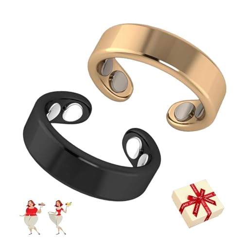 Gienslru Sömni Ring Damen Wechseljahre, Sömni Ring für Männer und Frauen, Natürlich Einstellbar Sömni Magnetring, Entspannung, Schlafhilfe Müdigkeitsreduktion (D*2) von Gienslru