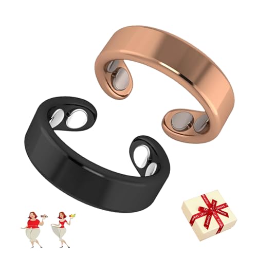 Gienslru Sömni Ring Damen Wechseljahre, Sömni Ring für Männer und Frauen, Natürlich Einstellbar Sömni Magnetring, Entspannung, Schlafhilfe Müdigkeitsreduktion (F*2) von Gienslru