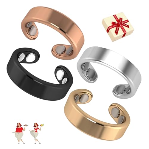 Gienslru Sömni Ring Damen Wechseljahre, Sömni Ring für Männer und Frauen, Natürlich Einstellbar Sömni Magnetring, Entspannung, Schlafhilfe Müdigkeitsreduktion (G*4) von Gienslru