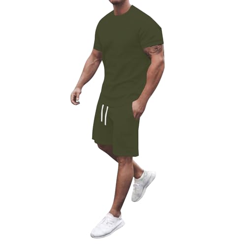 Gienslru Trainingsanzug Herren Sommer 2 Teiler Einfarbig Jogginganzüge Set Streatwear Zweiteiler Outfit Lässiger Rundhals Freizeitanzug Hausanzug Activewear Sport Tracksuit Gienslru Trainingsanzug Herren Sommer 2 Teiler Einfarbig Jogginganzüge Set Streatwear Zweiteiler Outfit Lässiger Rundhals Freizeitanzug Hausanzug Activewear Sport Tracksuit von Gienslru