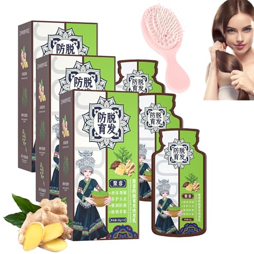 Ginger Plant Extract Anti-Hair Loss Hair Shampoo, Ginger Shampoo for Hair Growth, Anti Hair Loss Shampoo for Women (3pcs) von Gienslru