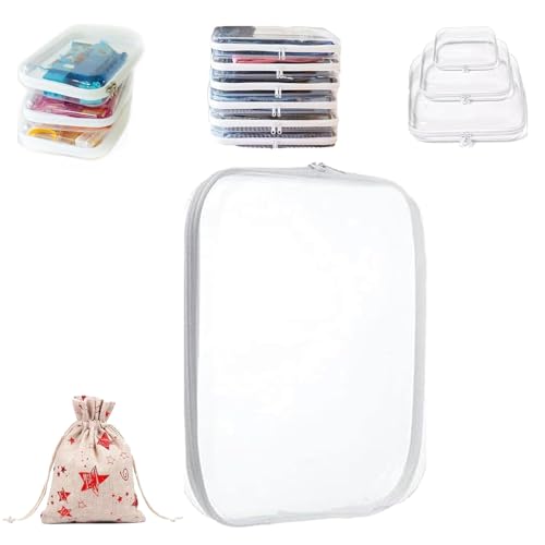 Glamanizer Zippered Transparent Cases for Snacks, Glamanizer- A Glam Way to Organize, Glamanizer Clear Organizer Bags, Clear Plastic Cosmetic Bag for Travel (1pcs, M) von Gienslru