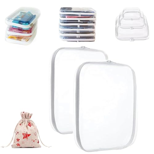 Glamanizer Zippered Transparent Cases for Snacks, Glamanizer- A Glam Way to Organize, Glamanizer Clear Organizer Bags, Clear Plastic Cosmetic Bag for Travel (2pcs, X-L) von Gienslru