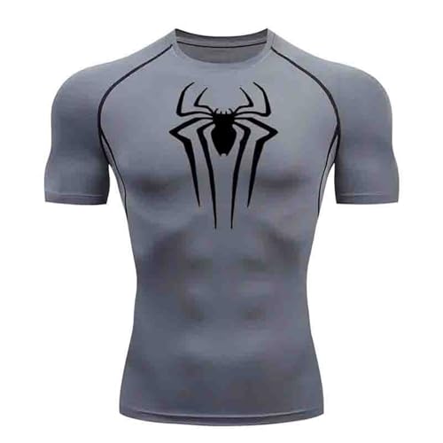 Herren Spider Print Kompressionsshirt, schnell trocknendes T-Shirt, Gym Lauftrikot, atmungsaktiv Kurzarm, Frühling, Sommer Bodybuilding-T-Shirts für Herren, Top, modisch, Workout Herren Spider Print Kompressionsshirt, schnell trocknendes T-Shirt, Gym Lauftrikot, atmungsaktiv Kurzarm, Frühling, Sommer Bodybuilding-T-Shirts für Herren, Top, modisch, Workout von Gienslru