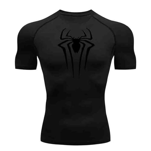 Herren Spider Print Kompressionsshirt, schnell trocknendes T-Shirt, Gym Lauftrikot, atmungsaktiv Kurzarm, Frühling, Sommer Bodybuilding-T-Shirts für Herren, Top, modisch, Workout Herren Spider Print Kompressionsshirt, schnell trocknendes T-Shirt, Gym Lauftrikot, atmungsaktiv Kurzarm, Frühling, Sommer Bodybuilding-T-Shirts für Herren, Top, modisch, Workout von Gienslru