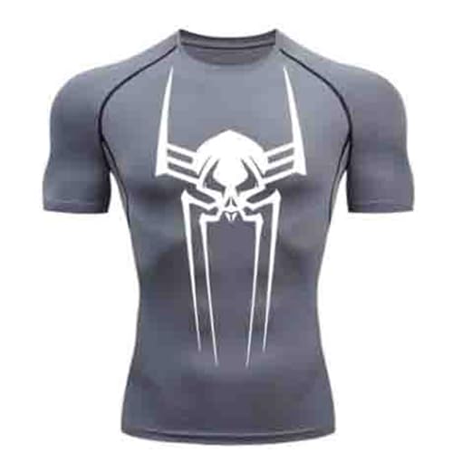 Herren Spider Print Kompressionsshirt, schnell trocknendes T-Shirt, Gym Lauftrikot, atmungsaktiv Kurzarm, Frühling, Sommer Bodybuilding-T-Shirts für Herren, Top, modisch, Workout Herren Spider Print Kompressionsshirt, schnell trocknendes T-Shirt, Gym Lauftrikot, atmungsaktiv Kurzarm, Frühling, Sommer Bodybuilding-T-Shirts für Herren, Top, modisch, Workout von Gienslru