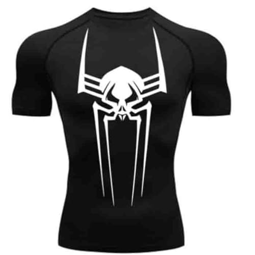 Herren Spider Print Kompressionsshirt, schnell trocknendes T-Shirt, Gym Lauftrikot, atmungsaktiv Kurzarm, Frühling, Sommer Bodybuilding-T-Shirts für Herren, Top, modisch, Workout Herren Spider Print Kompressionsshirt, schnell trocknendes T-Shirt, Gym Lauftrikot, atmungsaktiv Kurzarm, Frühling, Sommer Bodybuilding-T-Shirts für Herren, Top, modisch, Workout von Gienslru