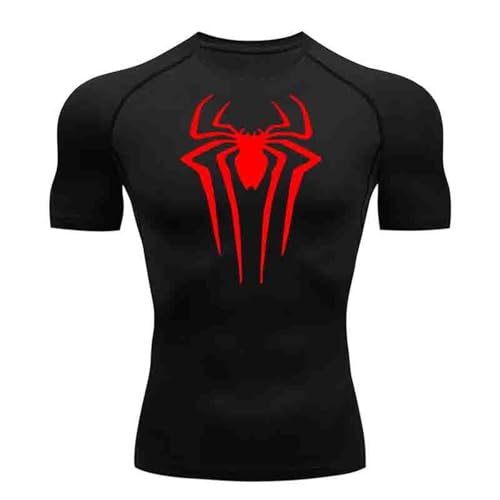 Herren Spider Print Kompressionsshirt, schnell trocknendes T-Shirt, Gym Lauftrikot, atmungsaktiv Kurzarm, Frühling, Sommer Bodybuilding-T-Shirts für Herren, Top, modisch, Workout Herren Spider Print Kompressionsshirt, schnell trocknendes T-Shirt, Gym Lauftrikot, atmungsaktiv Kurzarm, Frühling, Sommer Bodybuilding-T-Shirts für Herren, Top, modisch, Workout von Gienslru