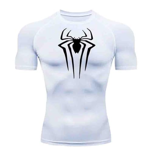 Herren Spider Print Kompressionsshirt, schnell trocknendes T-Shirt, Gym Lauftrikot, atmungsaktiv Kurzarm, Frühling, Sommer Bodybuilding-T-Shirts für Herren, Top, modisch, Workout Herren Spider Print Kompressionsshirt, schnell trocknendes T-Shirt, Gym Lauftrikot, atmungsaktiv Kurzarm, Frühling, Sommer Bodybuilding-T-Shirts für Herren, Top, modisch, Workout von Gienslru