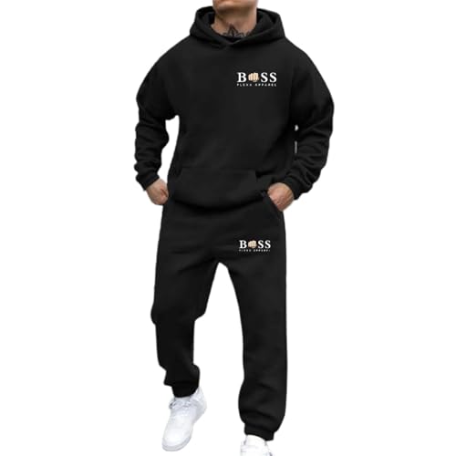 Jogginganzug Herren Trainingsanzug 2 Teill Hooded und Jogginghose Freizeitanzug Hausanzug Pärchen Jogging Anzug Set Tracksuit Baggy Y2k Hip Hop Streatwear Trainingsanzüge Sport Outfit Komplett von Gienslru