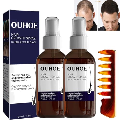 Ouhoe Hair Growth Spray, Ouhoe Hair Growth Oil, Ouhoe Stronger And Hair Thickening Spray, Hair Regrowth Treatments for Women & Men (2pcs) von Gienslru