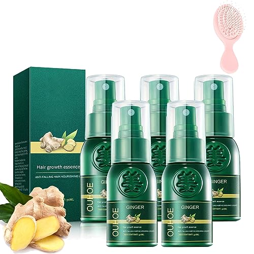 ShougaGRO Japanese Hair Growth Spray, Japanese Hair Growth Spray, HyunGang Korea Ginseng Hair Regrowth Serum Spray, Hair Growth Ginger Spray for Men Women (5PCS) von Gienslru