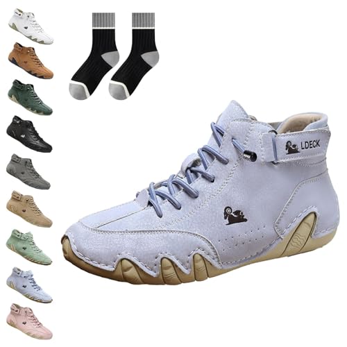 Vogany Schuhe Damen, Vogldeck - wasserdichte Und Atmungsaktive Orthopädische Schuhe, Handmade High Boots for Hiking Camping Driving Shoes (H, Erwachsene, 36, Numerisch, EU Schuhgrößensystem, M) von Gienslru