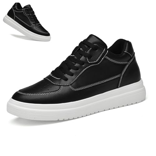 Zanelux Elevator Casual Shoes, 6/8/10cm Elevate Shoes Herren, Breathable Non-Slip Invisible Height Increased Mesh Trainers (Black-8cm, Erwachsene, 41, Numerisch, EU Schuhgrößensystem, M) von Gienslru