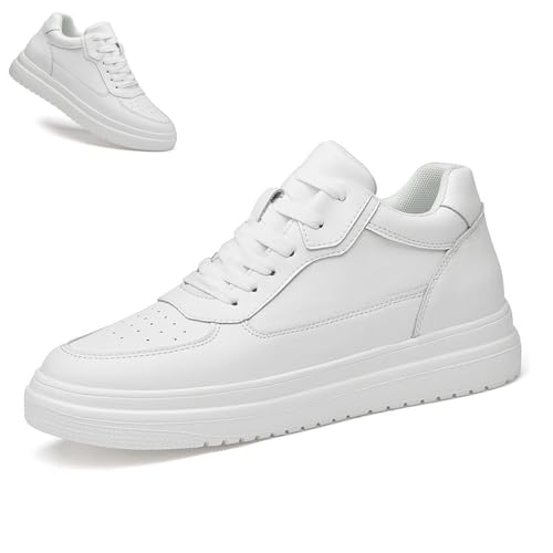 Zanelux Elevator Casual Shoes, 6/8/10cm Elevate Shoes Herren, Breathable Non-Slip Invisible Height Increased Mesh Trainers (White-10cm, Erwachsene, 45, Numerisch, EU Schuhgrößensystem, M) von Gienslru