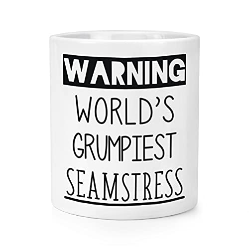 Warning World's Grumpiest Seamress Make-up Pinsel Bleistift Topf von Gift Base