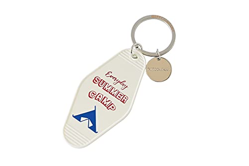 Gift Company Summer Camp Schlüsselanhänger aus Kunststoff in der Farbe Blau-Weiß-Rot-Silber, Maße: 4,5cm x 12,4cm x 0,25cm, 1050501001 von Gift Company