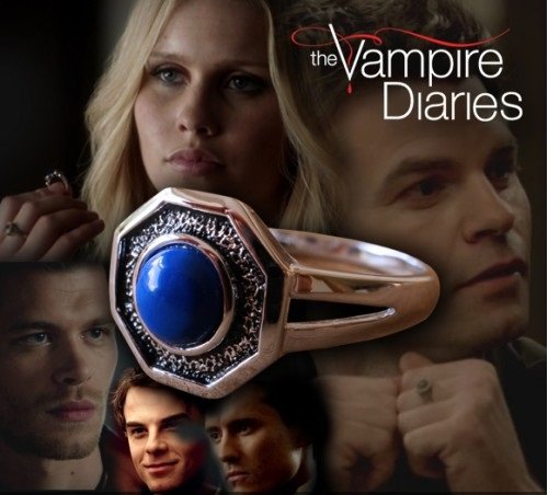 GIFT CORNER - Vampire Diaries The Originals Mikaelson Family Silver Lapis Daylight Ring Größe 11 (20.02 oder Größe U) authentische Requisite Replik von Gift Corner