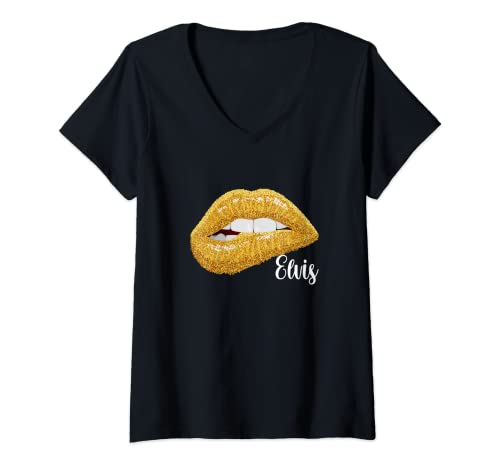 Damen Elvis – Vorname Geschenk T-Shirt mit V-Ausschnitt Damen Elvis – Vorname Geschenk T-Shirt mit V-Ausschnitt von Gift For Elvis