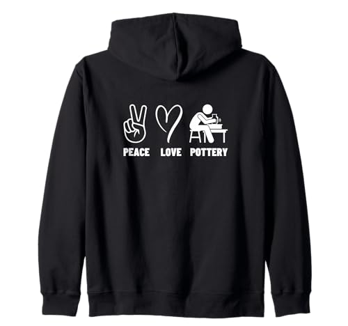 Peace Love Pottery Herren Damen Keramik Künstler Lustige Keramik Kapuzenjacke Peace Love Pottery Herren Damen Keramik Künstler Lustige Keramik Kapuzenjacke von Gift For Pottery Artist And Pottery Teacher