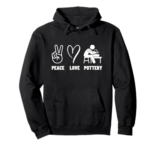 Peace Love Pottery Herren Damen Keramik Künstler Lustige Keramik Pullover Hoodie Peace Love Pottery Herren Damen Keramik Künstler Lustige Keramik Pullover Hoodie von Gift For Pottery Artist And Pottery Teacher