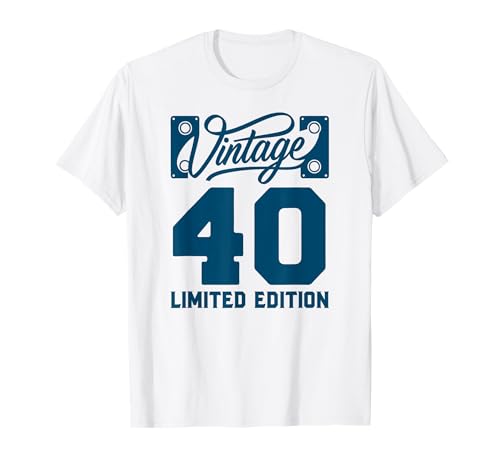 Funny Gag Men Vintage 40th Birthday Decorations 40 Birthday T-Shirt von Gift Ideas Co Birthday